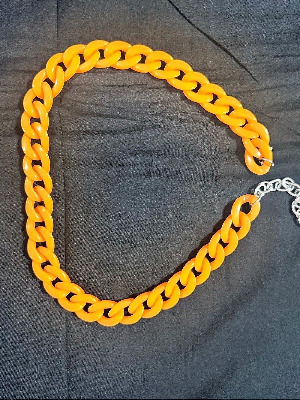 Chunky Cuban Chain Necklace in Orange, white & Yellow